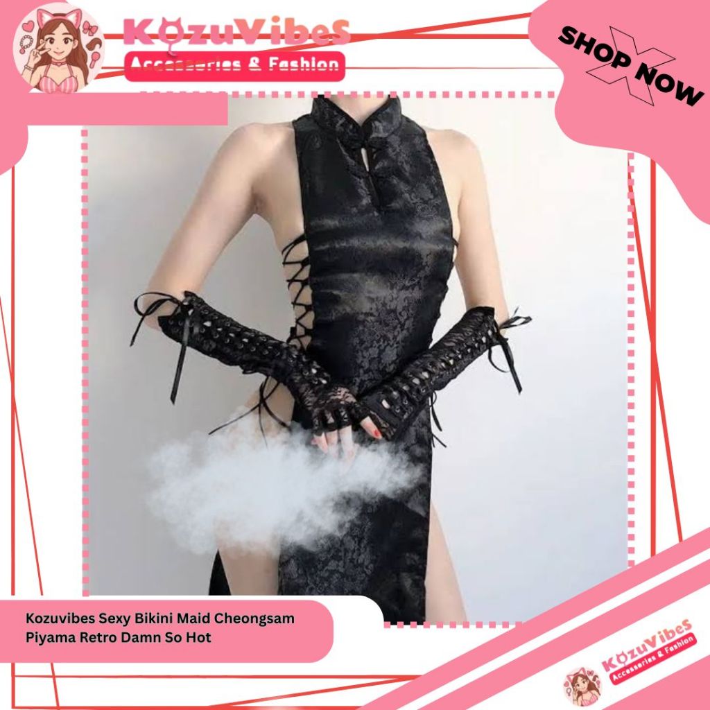 Kozuvibes Cosplay Sexy Bikini Maid Cheongsam Piyama Retro Damn So Hot