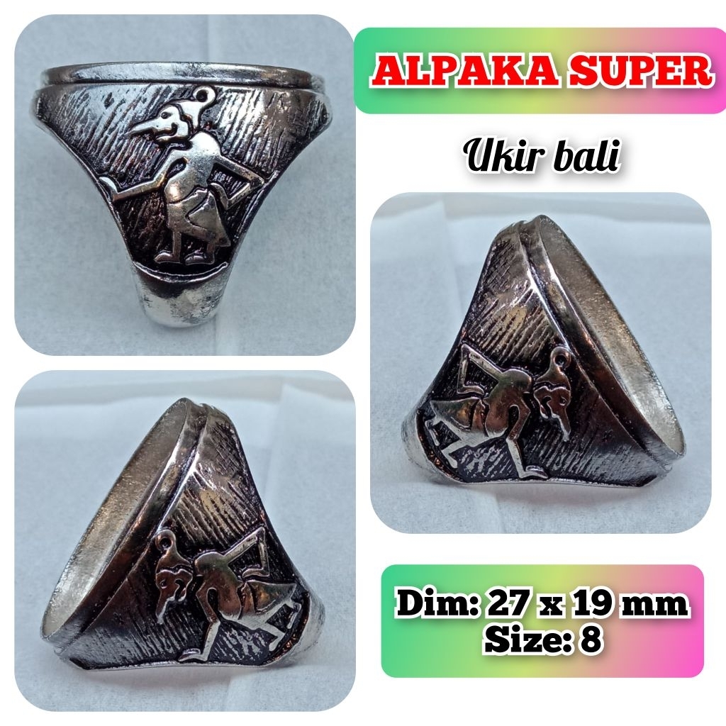 cincin emban batu akik batu permata alpaka super ukir Bali.89