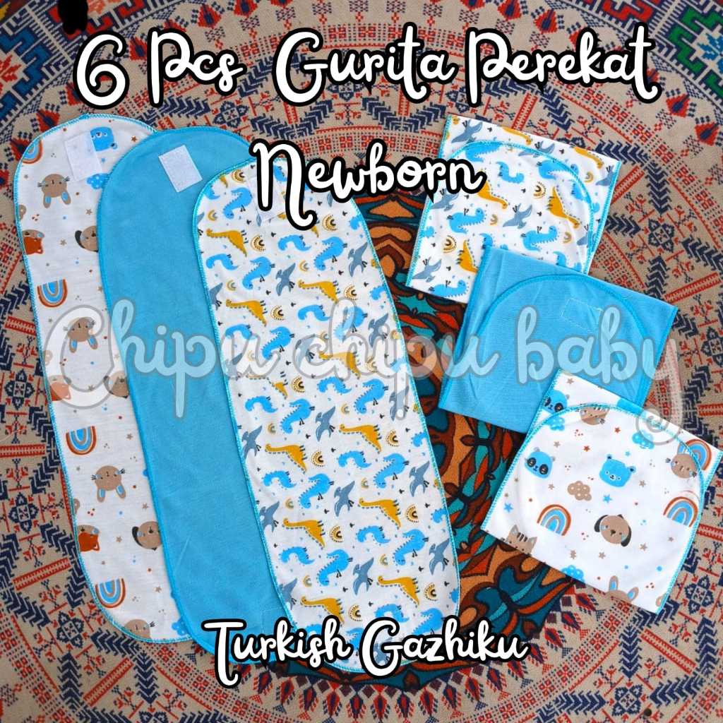 Ghaziku - 6 Pcs Gurita Instan Bayi Baru Lahir Model Perekat Bahan Lembut Motif Lucu Warna Warni
