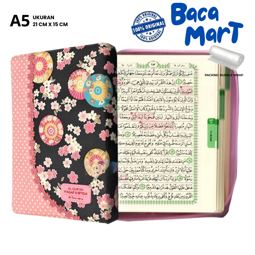 Al Quran WAQAF IBTIDA A5 KAIN RESLETING Non Terjemah Suara Agung Al Quran Tilawah Muslimah Resleting