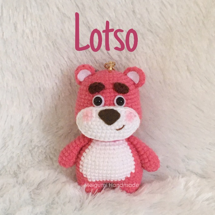 [Ready Stock] Boneka Rajut Lotso Toy Story / Amigurumi Lotso Toy Story / Crochet Lotso Toy Story