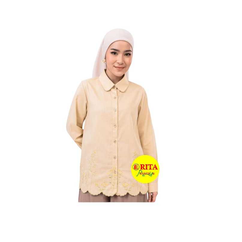 Exit Atasan Blouse Bordir Bunga / Blouse Wanita