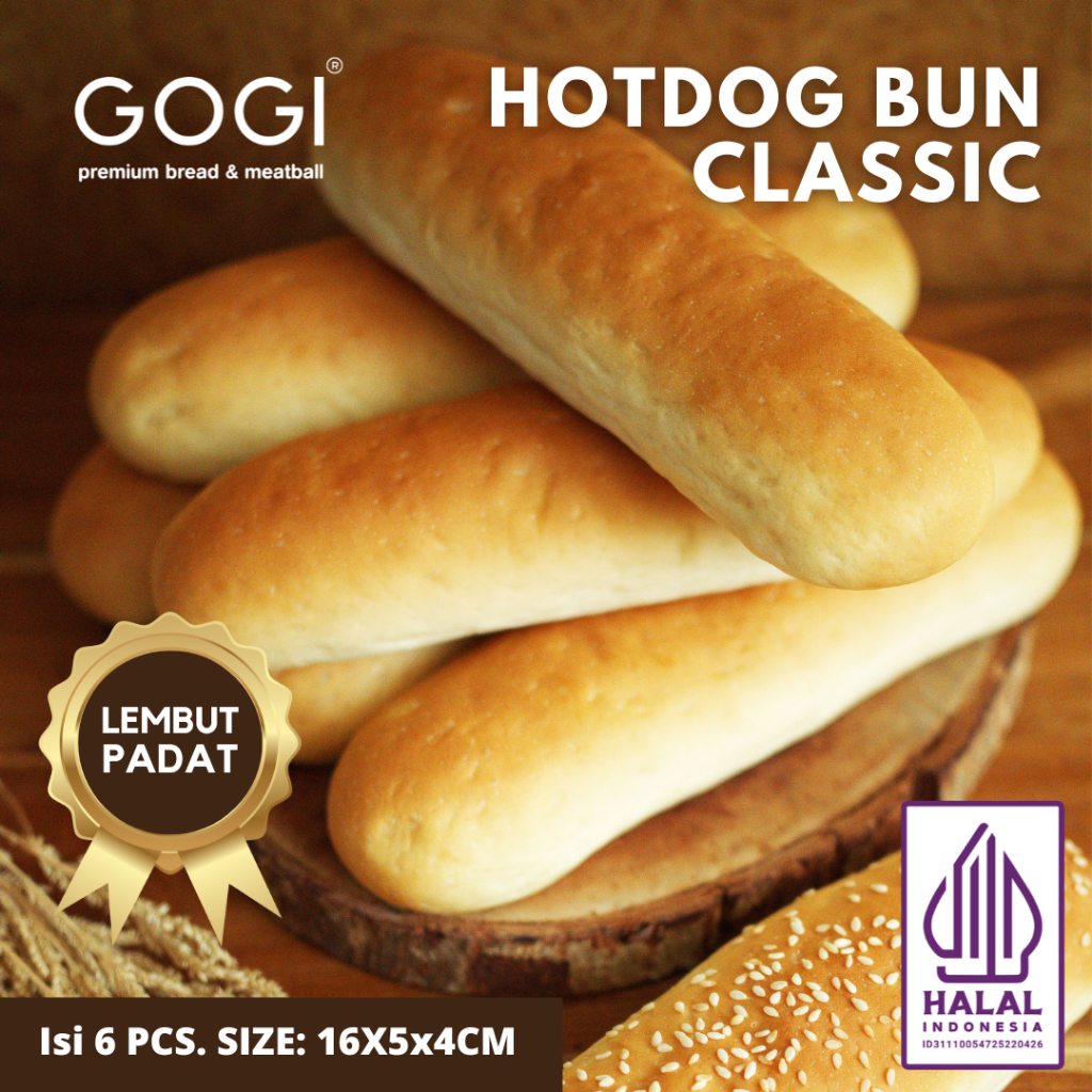 Roti Hotdog Bun Classic Isi 6 Pcs / Roti Hotdog / Hotdog 6 Pcs