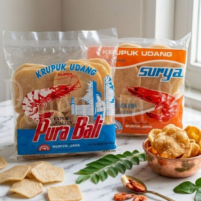 Krupuk Udang Mentah Pura Bali / Surya Kerupuk Udang Mentah 500gr/ 250gr