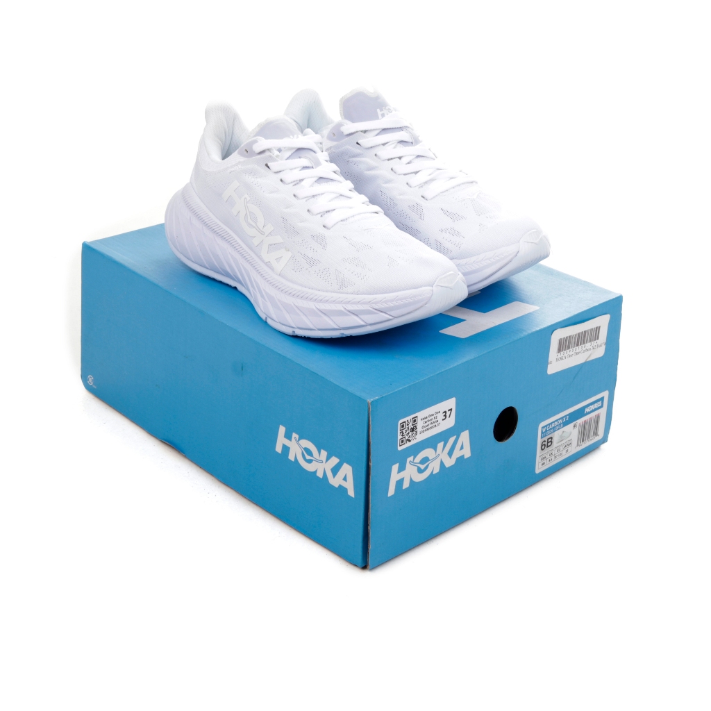 (BLMNKY) Sepatu Sneakers Hoka One One Carbon X2 Cloud White