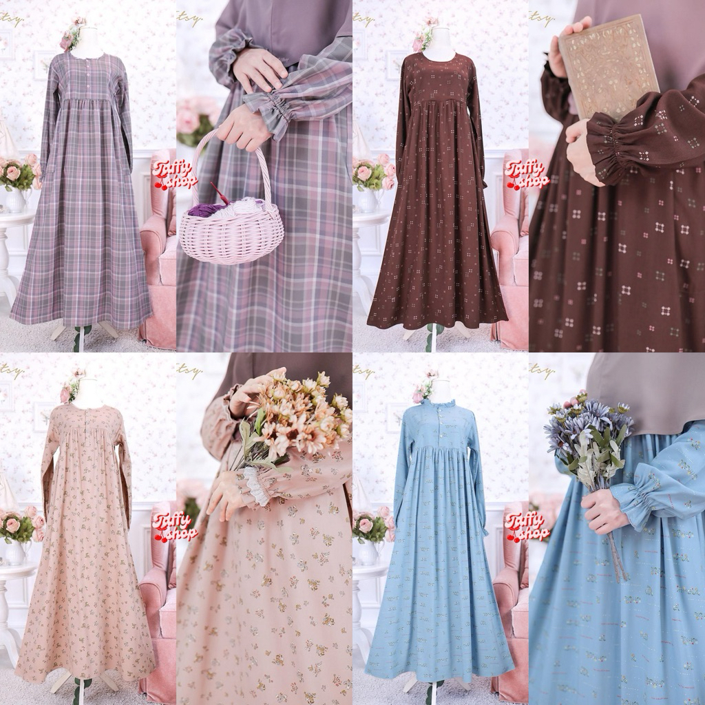 READY  DITSY NIGHTGOWN MEI 2026 SIZE S M / GAMIS SYARI / GAMIS WANITA / GAMIS CANTIK