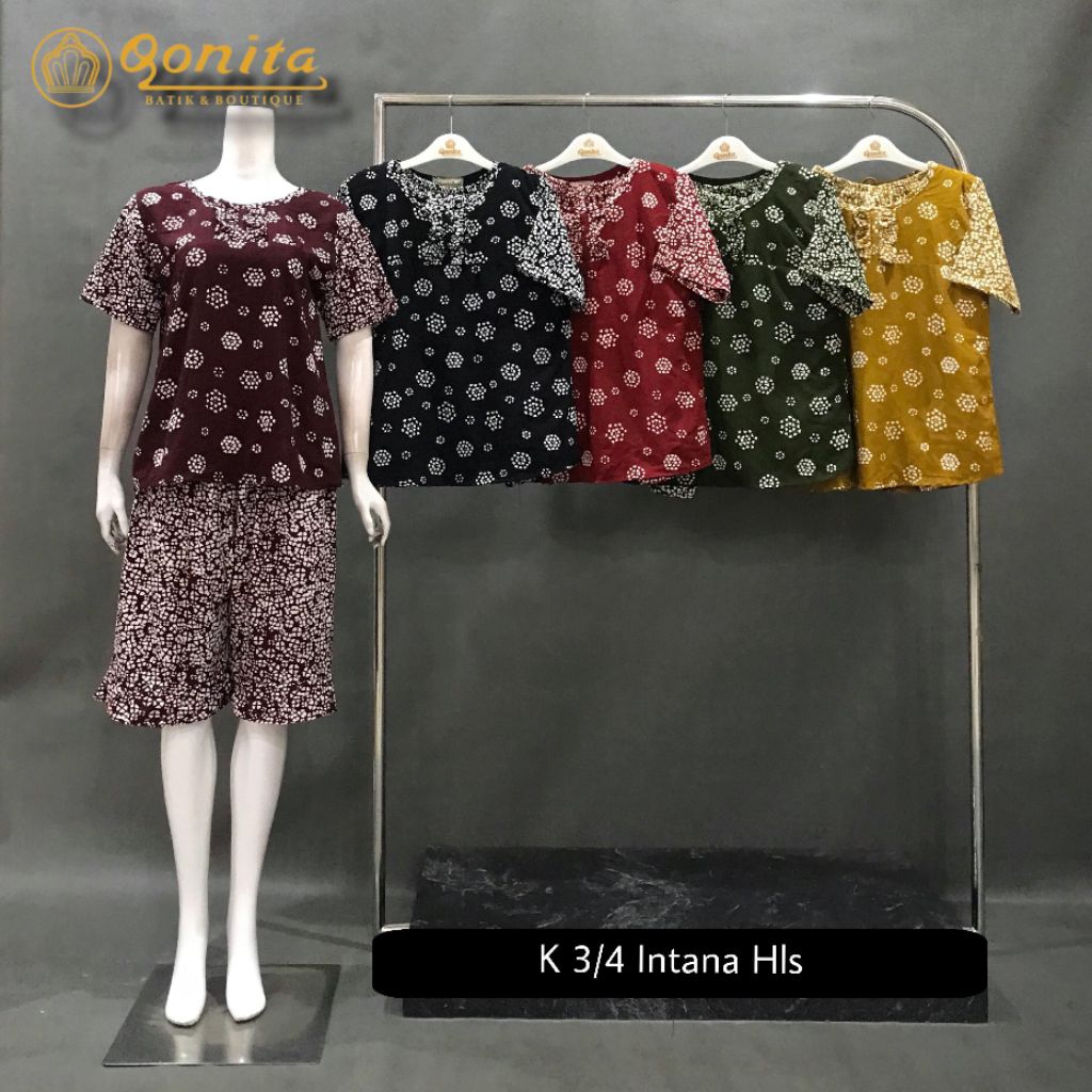 One set / setelan kulot 3/4  Qonita batik Pekalongan