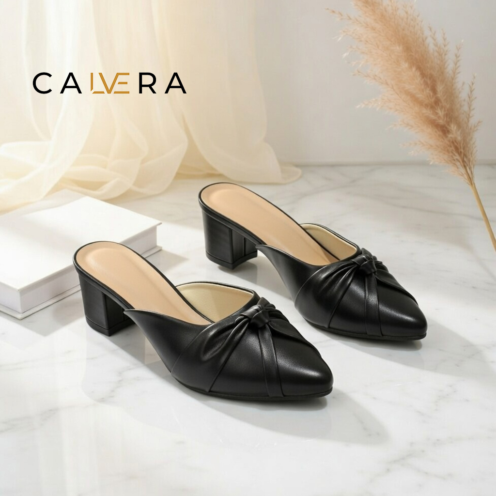 CALVERA Sandal Heels Wanita BARBARA Sepatu Flat Wanita Hak 5CM Antiselip Wanita Fashion Sandal Terba