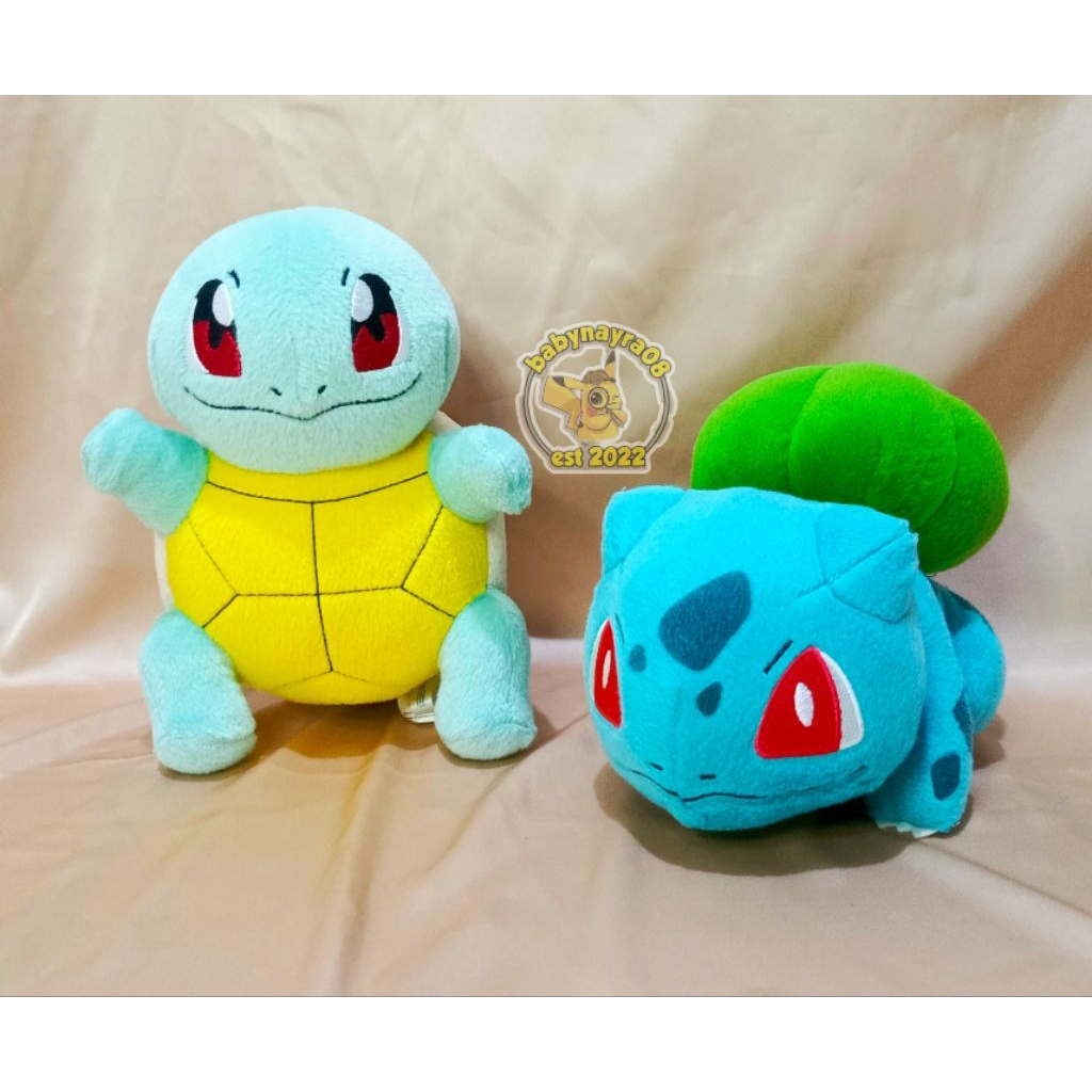 POKEMON SQUIRTLE AND BULBASAUR PLUSH ORIGINAL BY CHANGI TAKARA TOMY