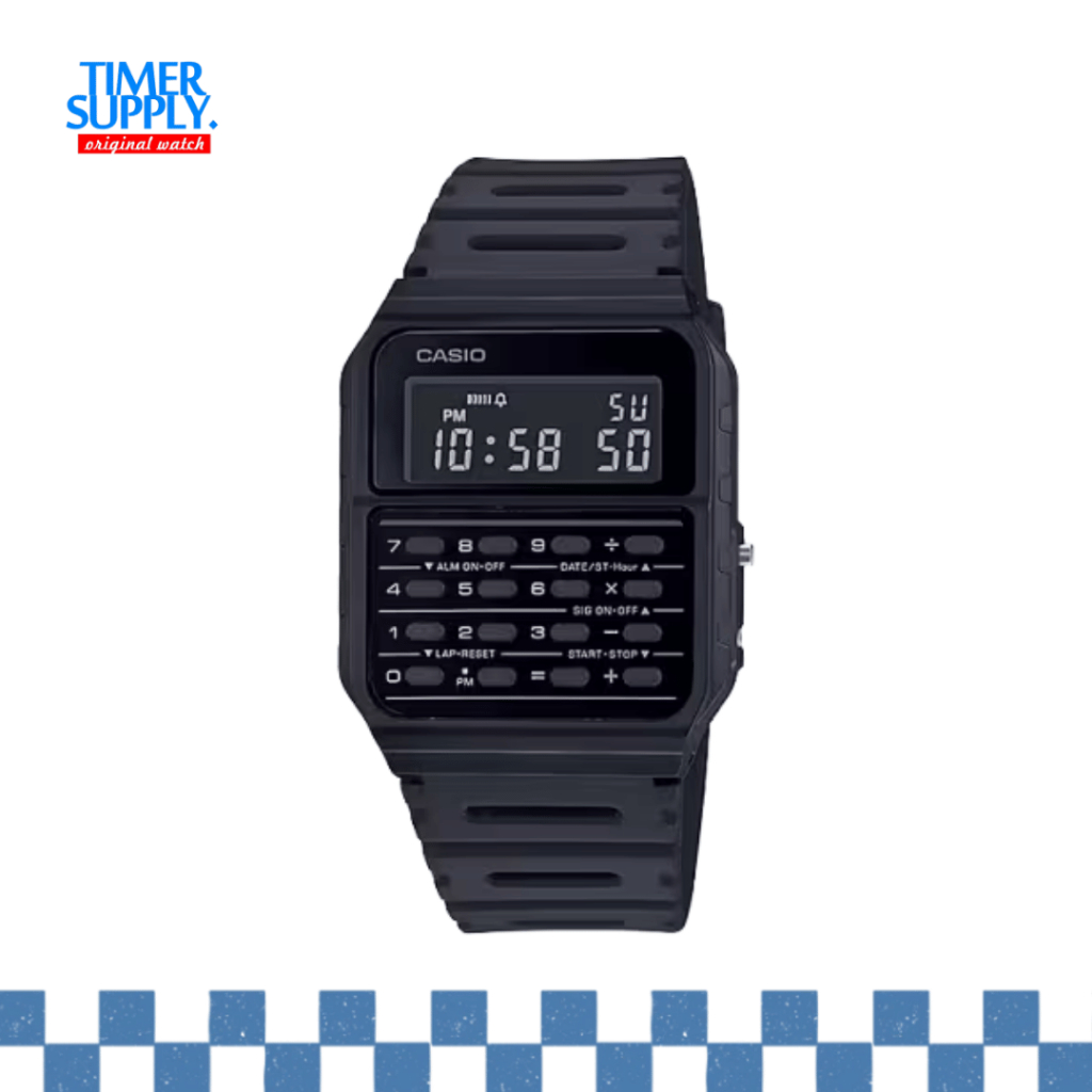 Jam Tangan Pria Hitam Kalkulator Casio CA-53WF-1B