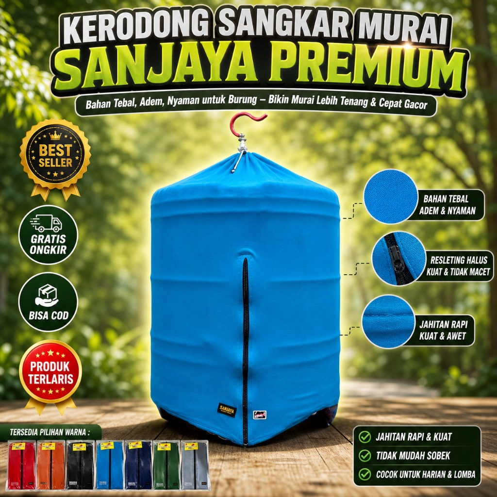 krodong sangkar murai sanjaya catton tebal kualitas premium tutup sangkar kerodong keredong