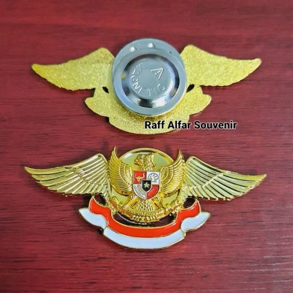 Pin Bros Wing Wings GARUDA Full Kuningan Magnet/Peniti