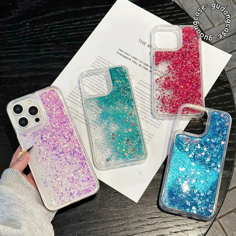 WATER GLITTER QUICKSAND GLOW IN THE DARK CASE COMPATIBLE FOR SAMSUNG A22 A24 A26 A32 A33 A34 A35 36 