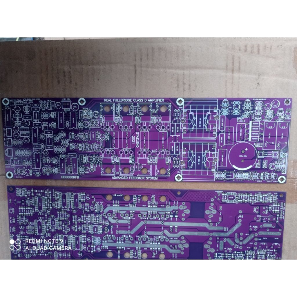 PAPAN PCB (Printed Circuit Board) untuk modul amplifier audio tipe Real Fullbridge Class D.