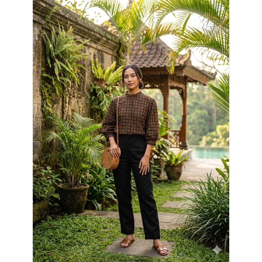 BLOUSE BATIK LENGAN BALON