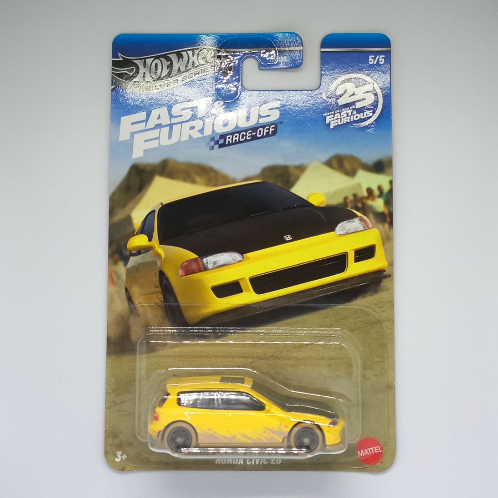 Hot Wheels Honda Civic EG Fast & Furious Race Off Kuning