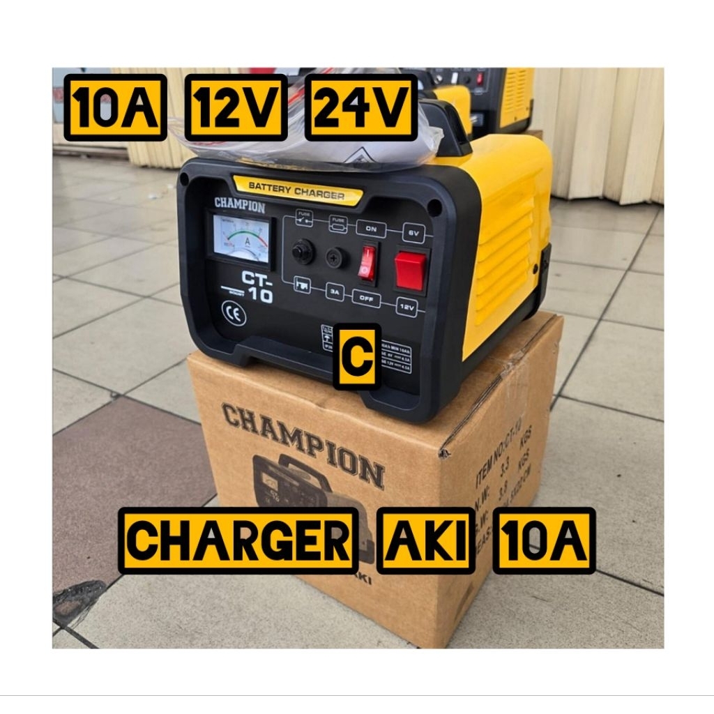 charger aki 12v 24v 10a otomatis CT 10Amper