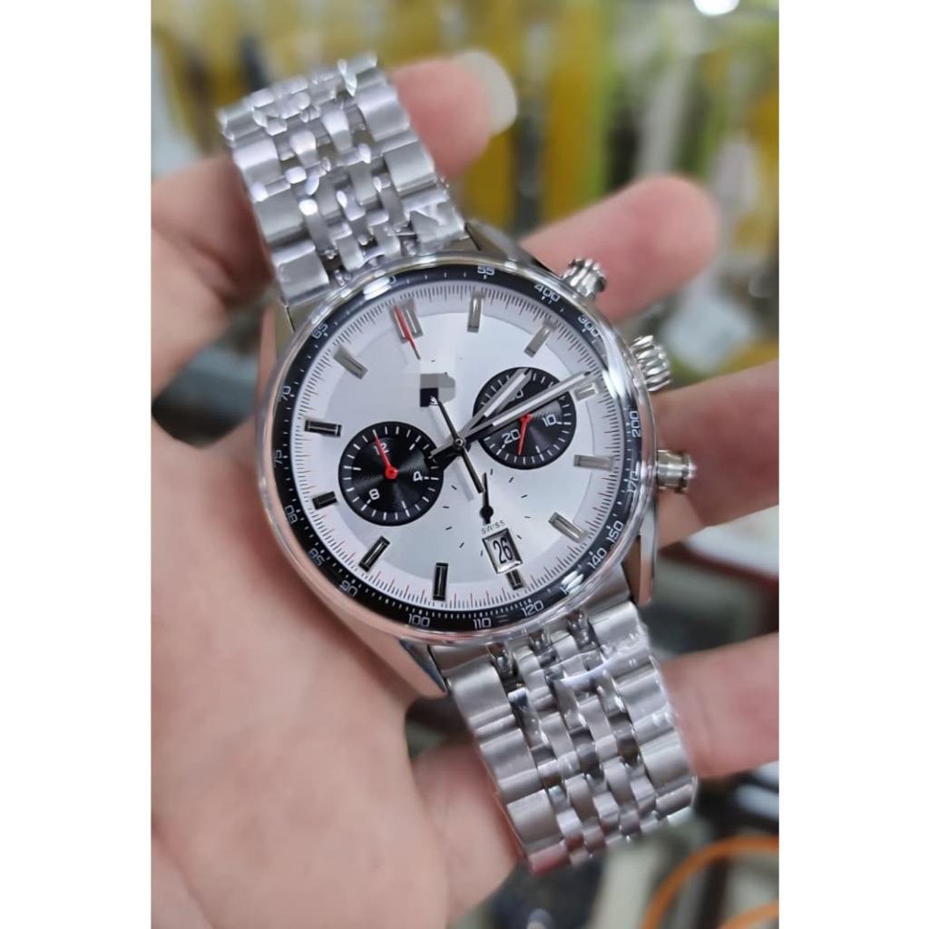 New jam tangan pria tag her carrera Chronograph steel bracelet 41MM More Colours