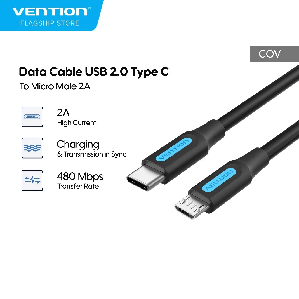 Vention Kabel Data Cable USB Type C to Micro 2A 1M 2M TPE - COV