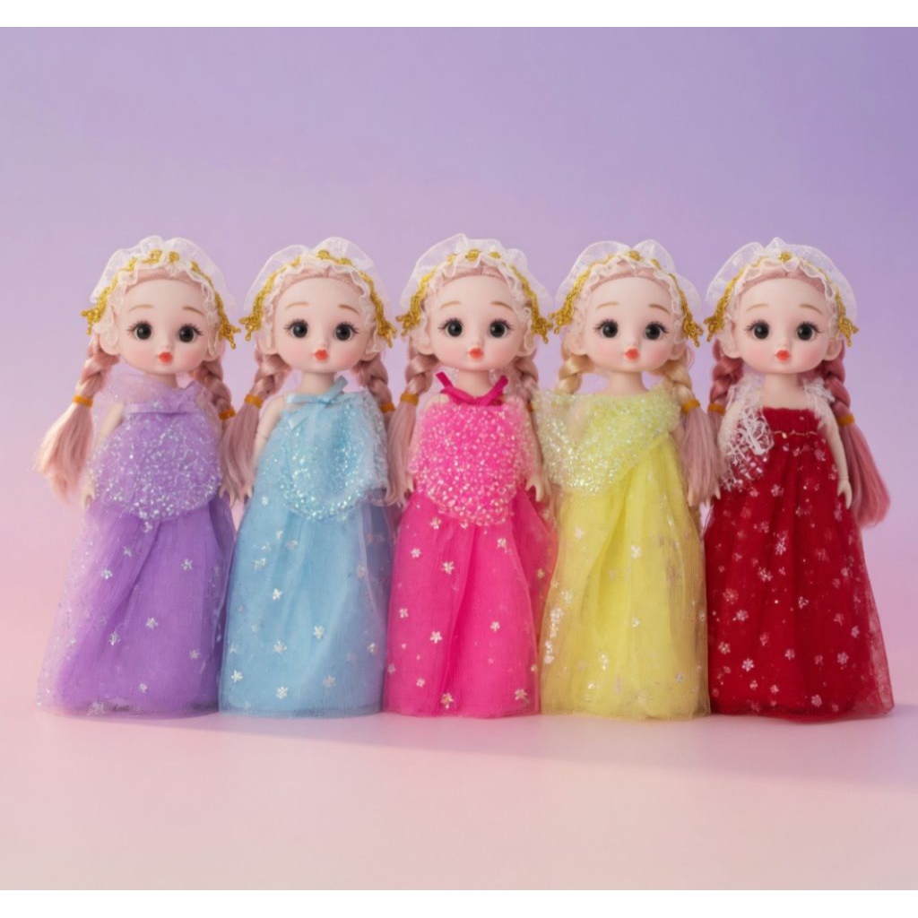 (12 PCS ) GANTUNGAN KUNCI BONEKA BARBIE | PRINCESS KEYCHAIN