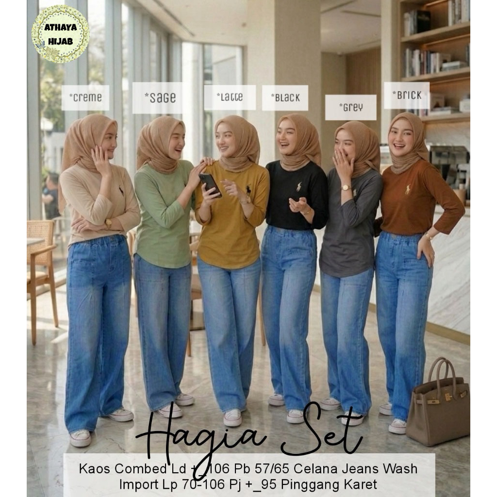 Hagia Set Celana Setelan Wanita Premium by Athaya