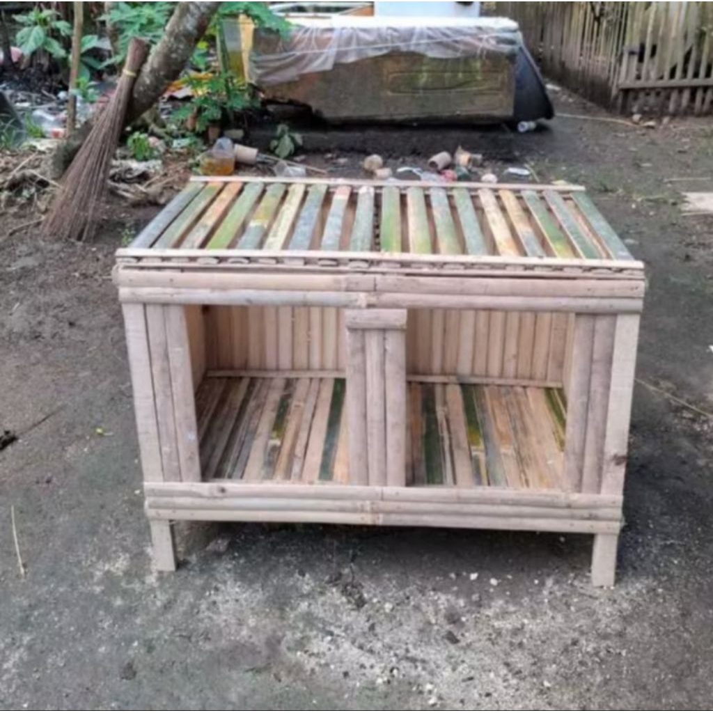 Tarangan Ayam 2 Kamar Tempat Bertelur Bambu | Kandang Ayam Bertelur | Tarangan Ayam Portable