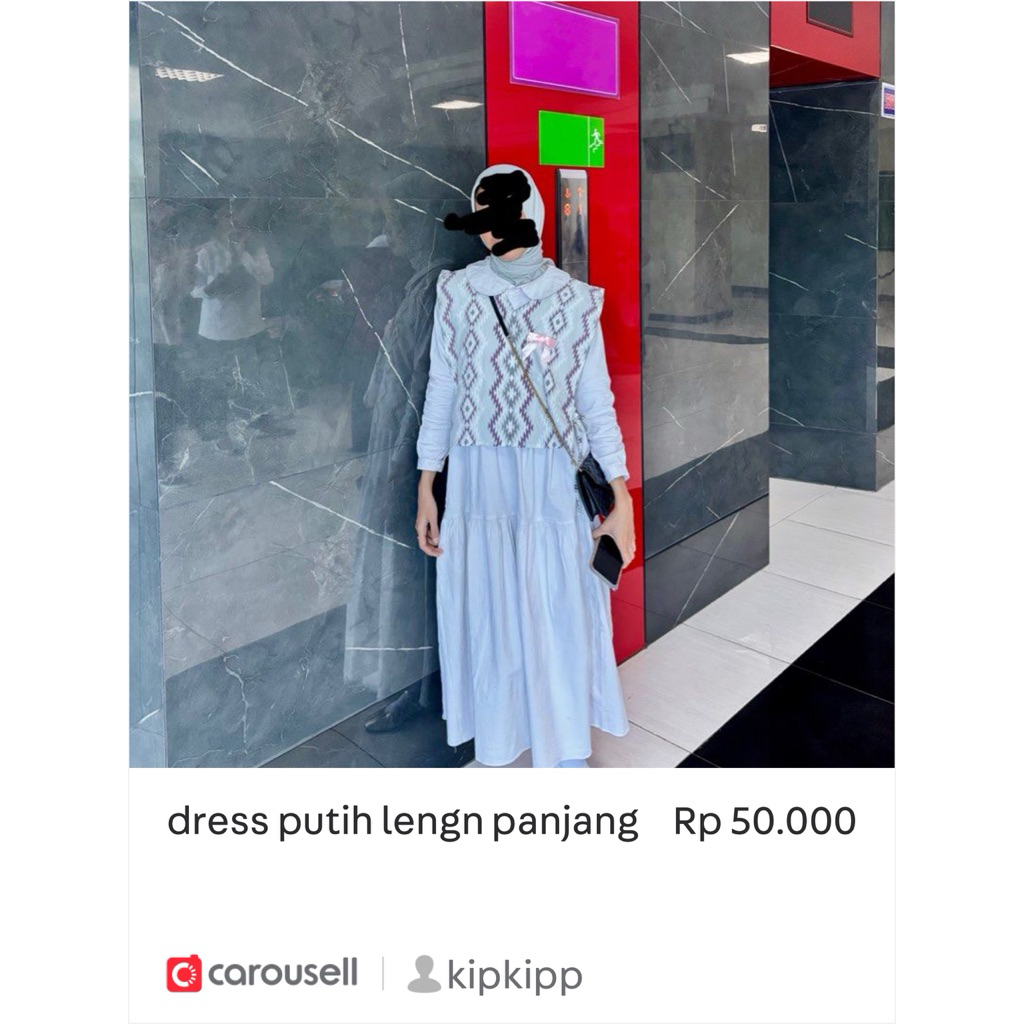 dress putih panjang outer