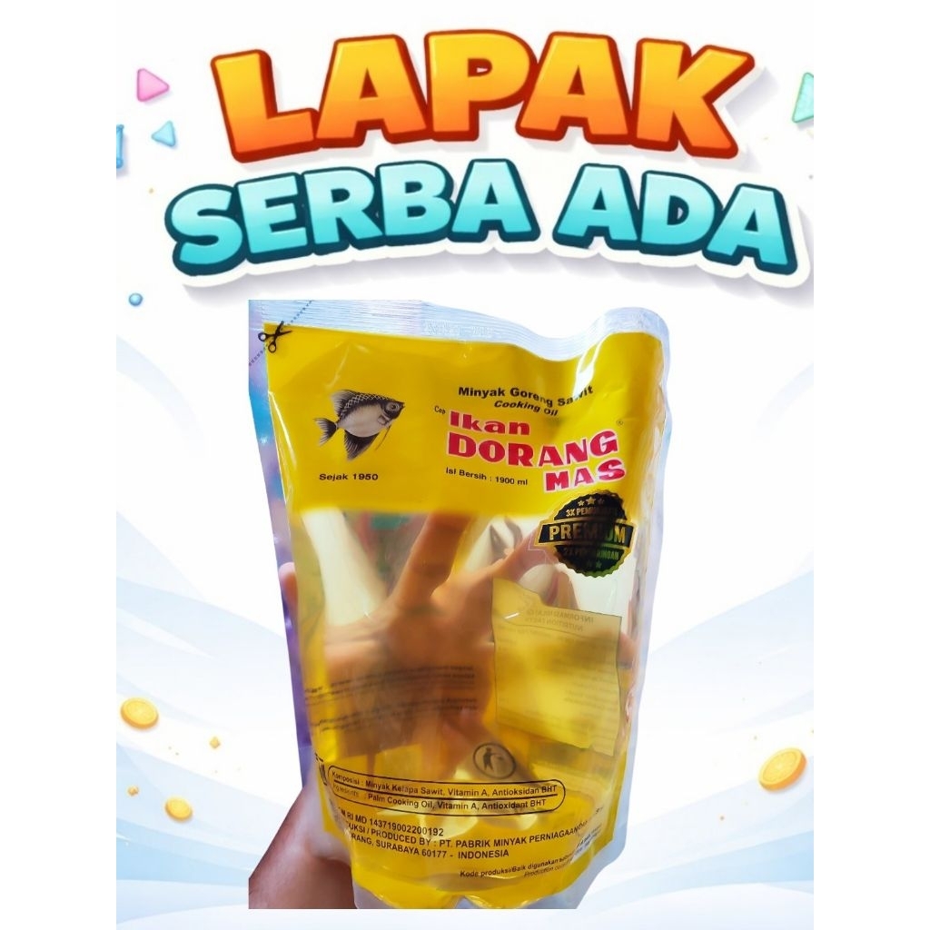 Minyak goreng cap ikan dorang Mas kemasan 1.9 liter