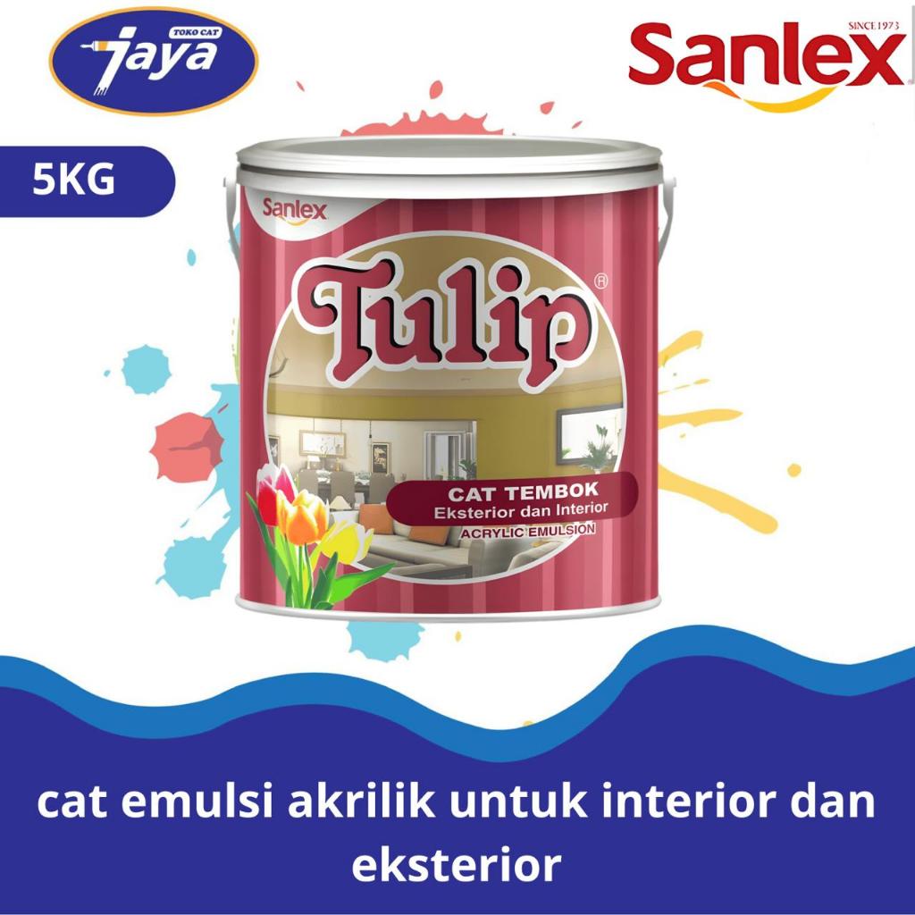 Sanlex Tulip Paint Cat tembok & pelapon SUPER WHITE 5kg 5 Kg