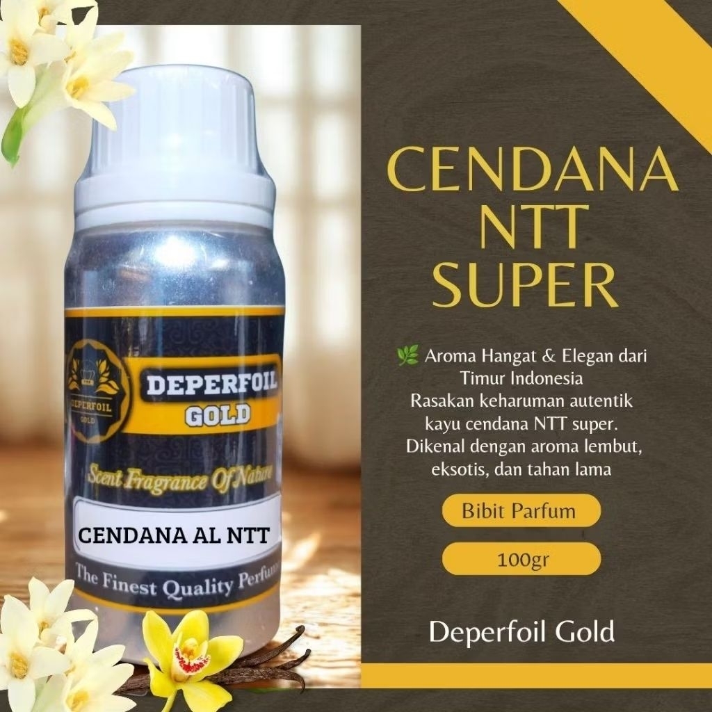 Deperfoil gold - Bibit Parfum CENDANA NTT super - Parfum Sandalwood - Minyak Wangi Cendana 100 ml No