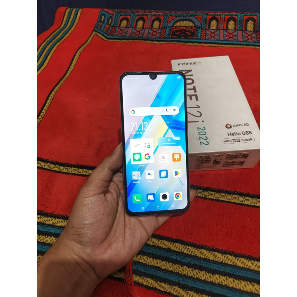 infinix note 12i amoled lengkap ram 6gb 128gb fulset lengkap bagus normal garansi resmi hp murah