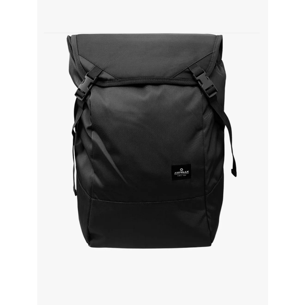 AIRWALK tas ransel pria traveling kasual ringan backpack full hitam