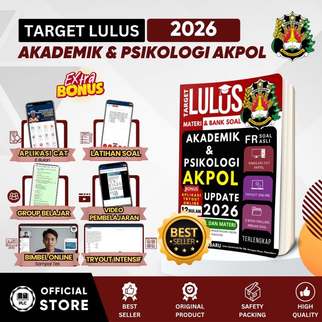 Buku AKPOL 2026 Akademik & Psikotes Materi + Bank Soal 2 Volume PLC