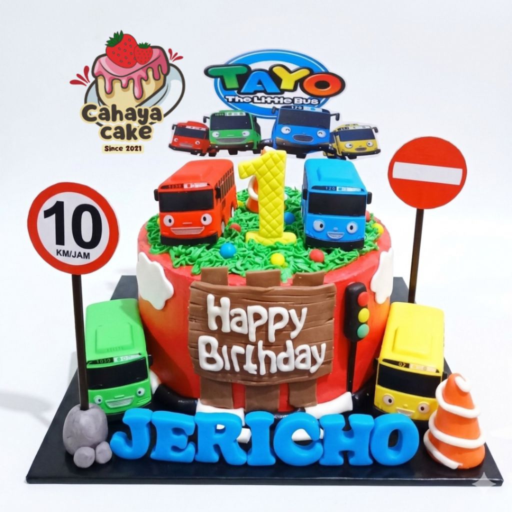 Kue Ulang Tahun Tayo / Tayo Bus Cake / Tayo Cake / Kue Ultah Karakter Tayo