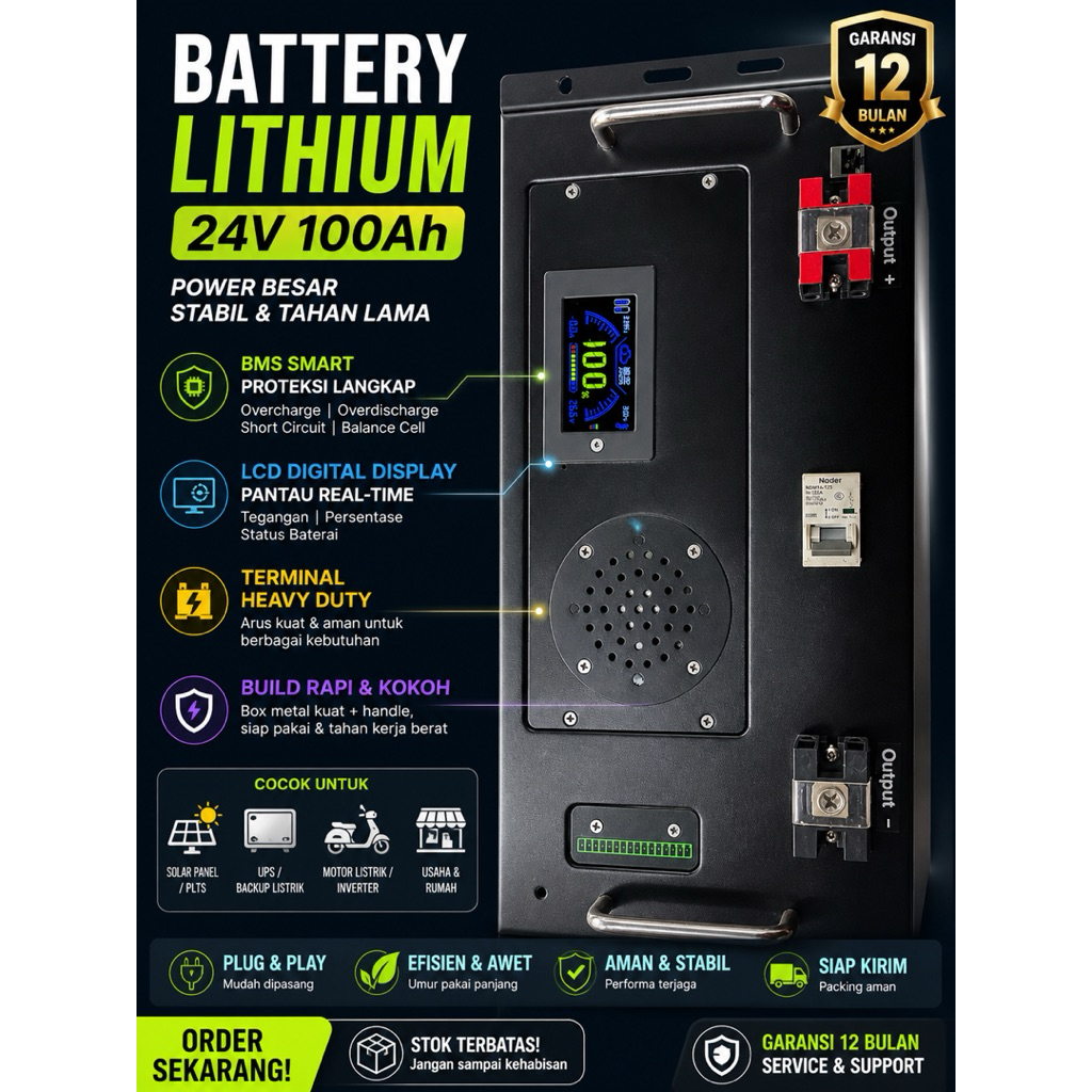 BATTERY LITHIUM 24V 100Ah (8S) & BATTERY LITHIUM 48V 100Ah (16S)