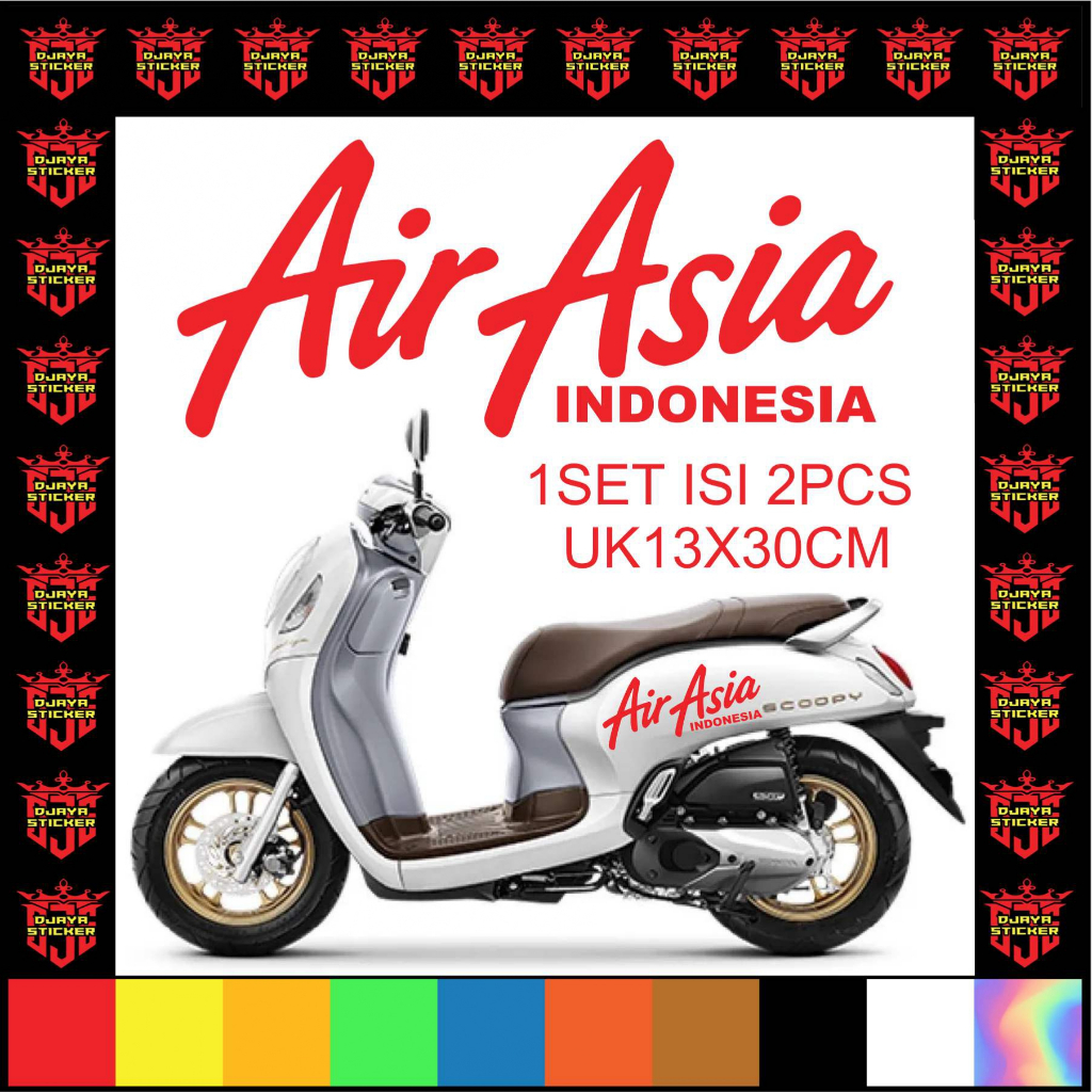 STRIPING SET ISI 2PCS CUTTING STIKER MODEL AIR ASIA UNTUK VARIASI MOTOR DAN MOBIL