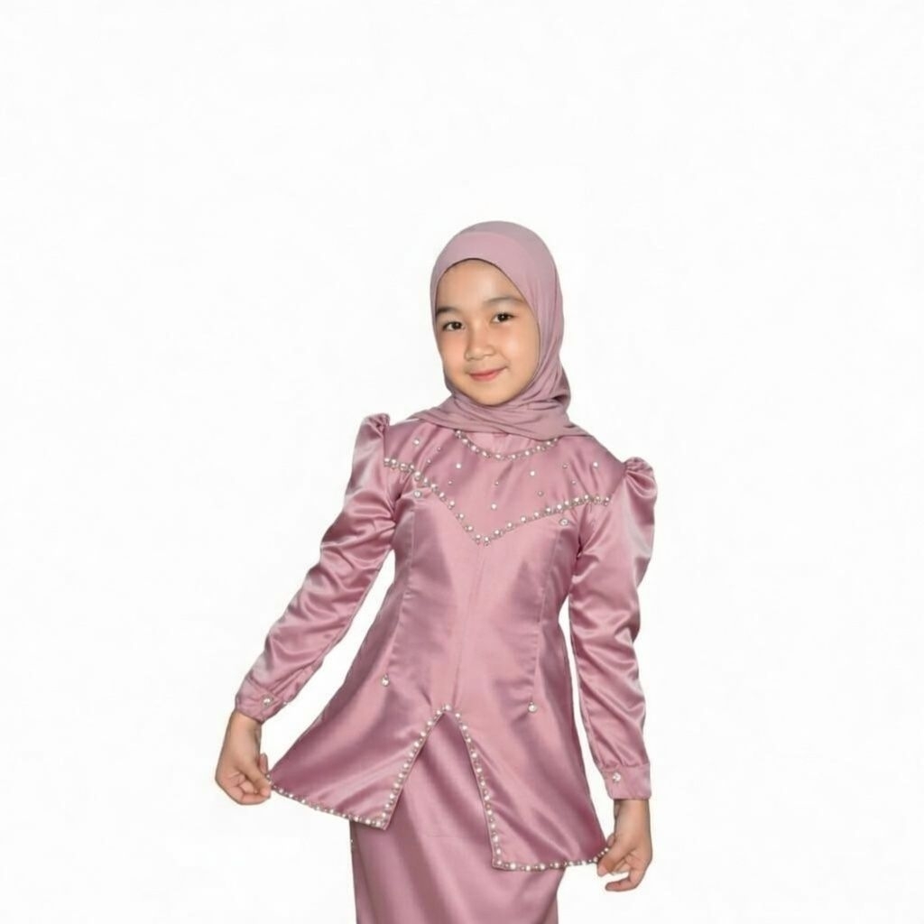 Oneset Baju Kurung melayu anak perempuan || baju kurung anak || baju anak kondangan