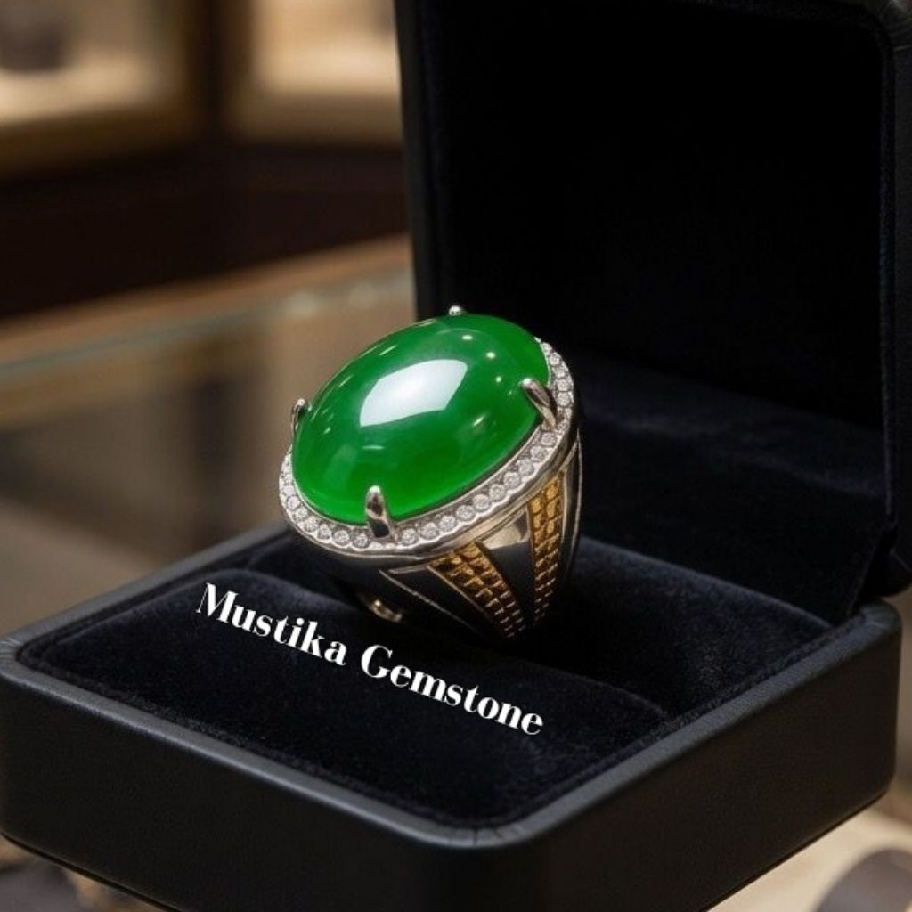 Batu Cincin Pria Bacan Doko Asli super jumbo Super mewah Crystal HQ TERMURAH