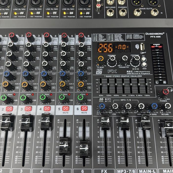 Power Mixer Dusenberg PFX606 - PFX 606 Power Mixer Dusen berg 6 Channel PFX606 - GARANSI RESMI 2 TAHUN