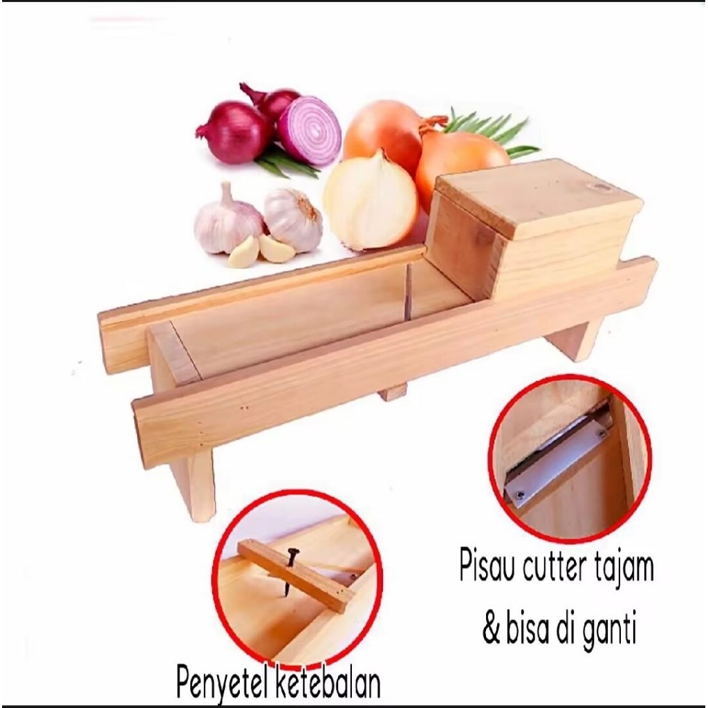 Parutan Bawang Merah Serbaguna Kayu Jati Tajam Mudah Digunakan