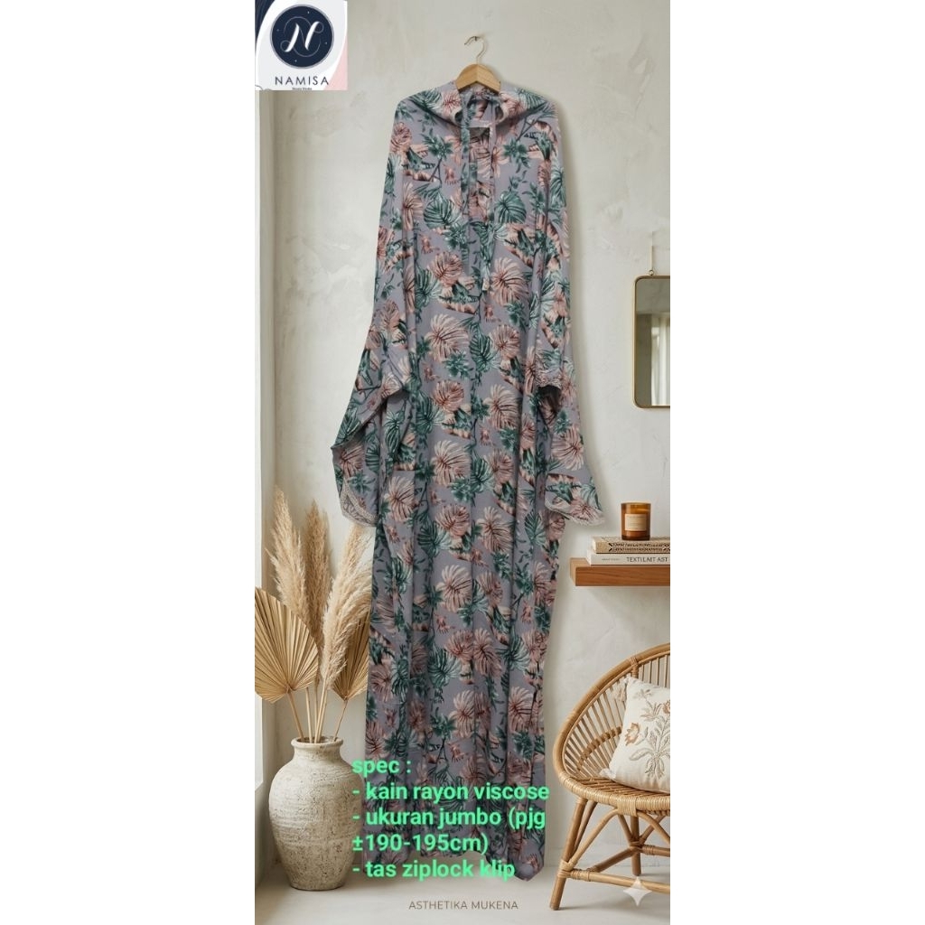 Mukena terusan jumbo kain rayon viscose