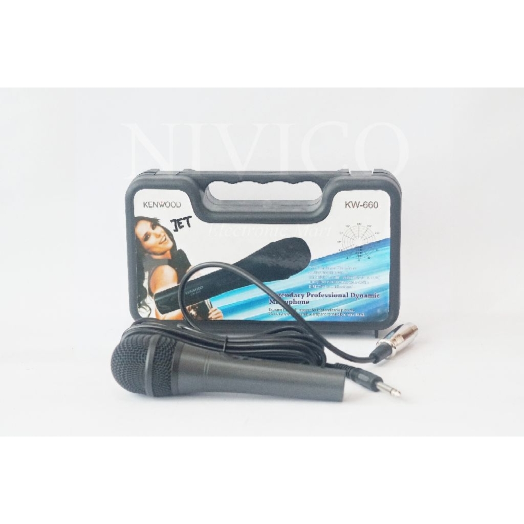 Kenwood KW-660 Mikrofon kabel Dinamis Profesional dengan Kualitas Suara Terbaik untuk Performa Terbaik Anda