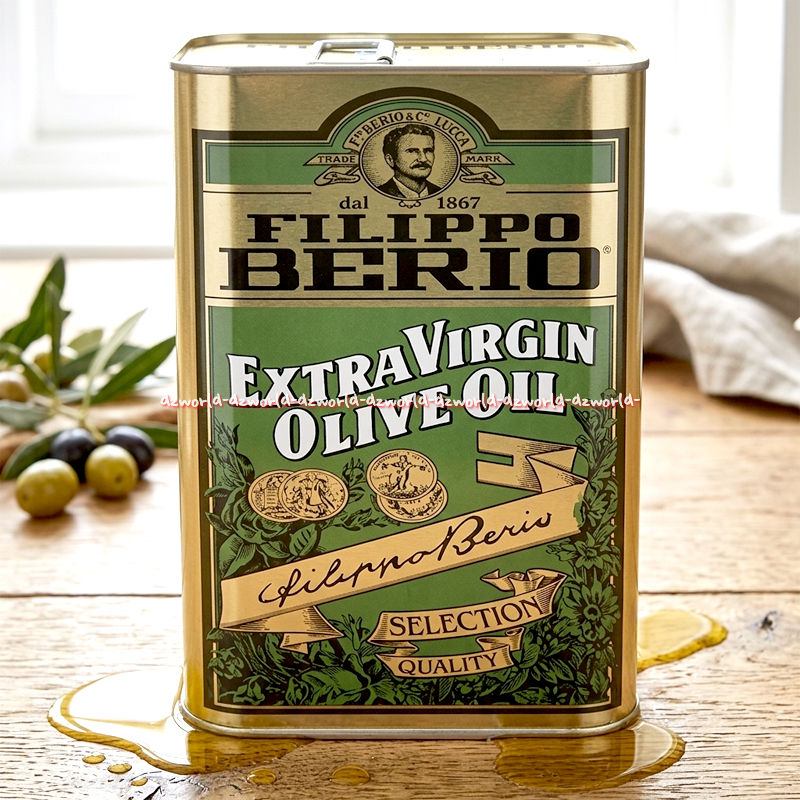 Filippo Berio 3L Extra Virgin Olive Oil Huile D'olive Minyak Zaitun Kemasan Kaleng Tin 3Liter Fillip