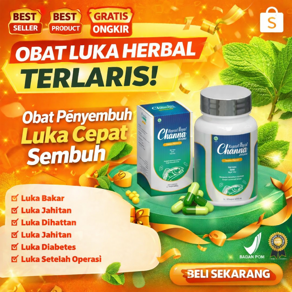 ROYAL CHANNA Kapsul Pengering Luka Ikan Gabus Teripang Royal Jelly  45 Kapsul