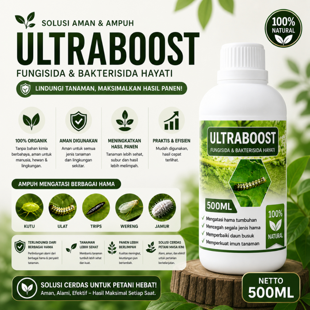 OBAT HAMA ULAT PADI SUNDEP BELUK isi 500 ML ULTRABOOST - Obat Hama Padi Terbaik, Obat Premium Atasi 