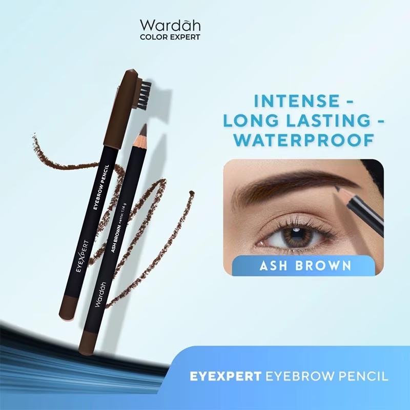 Wardah Eyexpert Eyebrow Pencil Black | Brown | Ash Brown - Pensil Alis Hitam - Pensil Alis Coklat
