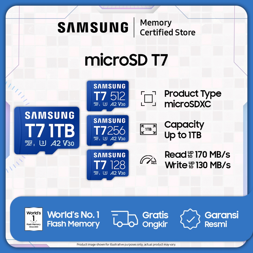 Samsung microSD T7 UHS-I - microSDXC - 128GB / 256GB / 512GB / 1TB