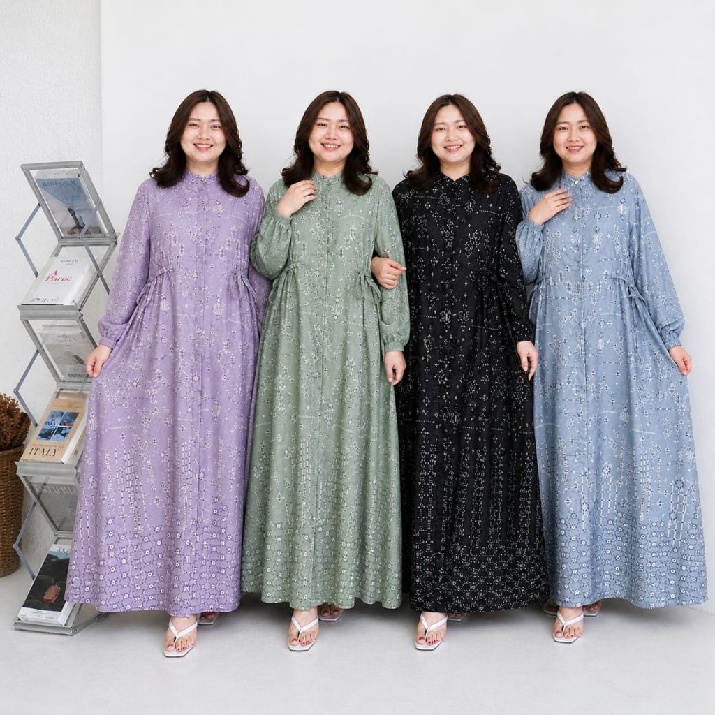 jumbo Gamis Abaya Vivian silk premium ld 120 130 140 cm