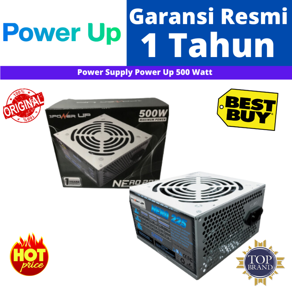 Power Supply Power UP 500W PSU Power-UP 500 Watt Resmi