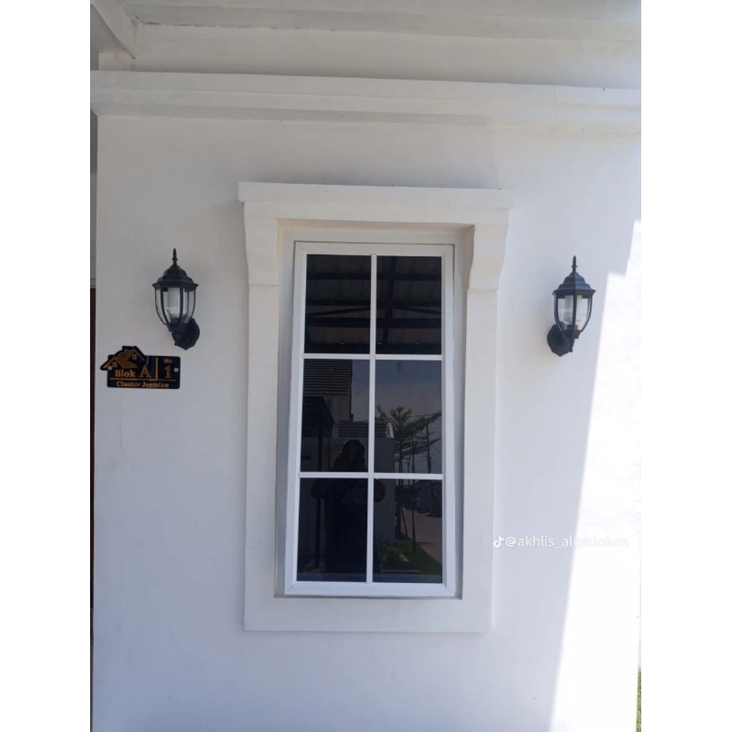 kusen Jendela Aluminium 1 Daun+ornamen SUMBER JAYA ALUMINIUM | BOGOR